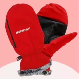 2색 1개 핫팩용 포켓 벙어리 장갑 극세사 기모 안감 핫팩