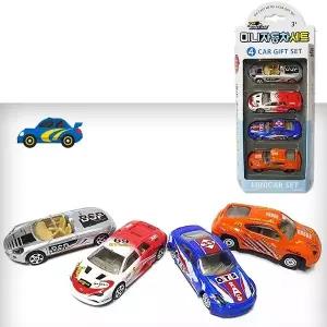 4P 미니 자동차 세트-실버 미니카 다이 캐스팅