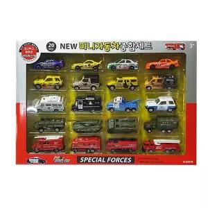 20P 미니 자동차 종합 세트 경찰 군용 소방 레이싱