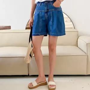 [신세계라이브쇼핑][옷자락] 여자 밴딩 핀턱 절개 스티치 청반바지