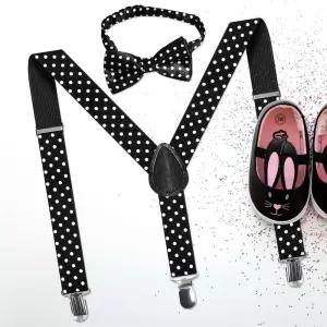 땡땡이 어린이 멜빵 블랙 주니어멜빵 아동멜빵 유아멜빵 패션멜빵