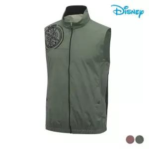 [디즈니골프]남성 캐릭터 아트웍 하프넥 집업 우븐 조끼 베스트 DP1MJV006 KH_SC