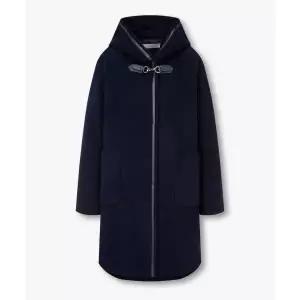 GCUT 울 블렌드 버클 디테일 후드 코트_다크 네이비_7225416701 118387