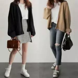 아우터 미니 가을 가디건 간호사가디건 짧은 단정한