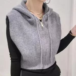 레이어드룩 지퍼 조끼 원피스 회색 코디 이너 패션루