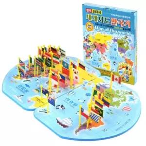 거영아이앤디 세계지도 50개국 국기를 통한 학습놀이 완구 어린이 선물