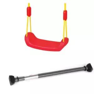 에듀플레이 그네+다용도 안전철봉_레드 국내생산 어린이 선물