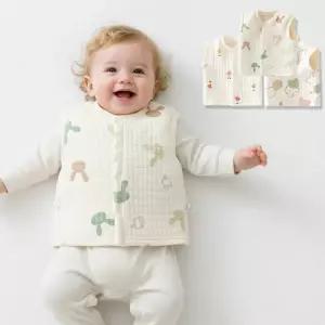 누빔 순면 수면 우주복 조끼형 보온 실내복 부드러운 홈웨어 겨울 선물용