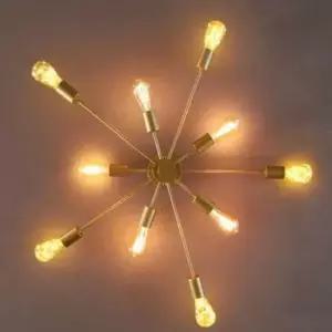 [데코] 직부등 10등 골드 전구 미포함 천장직부등 천장조명등 천정조명등 천장조명