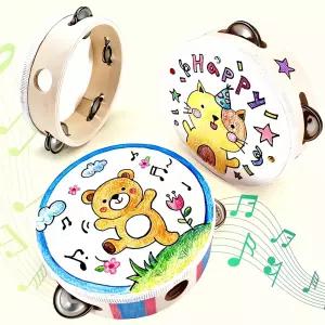 우드 탬버린 반제품 나무 타악기 손 악기 조립 재료 소품 파트 아이템 음악 디자인