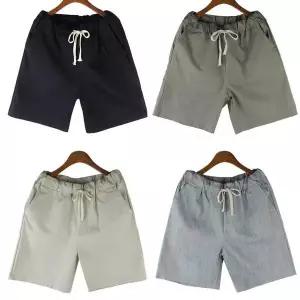 [RIZPICK]심플 워싱 마 5부 반바지 허리밴딩 여름철 이지웨어