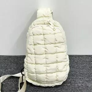 퀼팅슬링백 슬링백 패딩 바디크로스 구름 커플 가방 아이보리