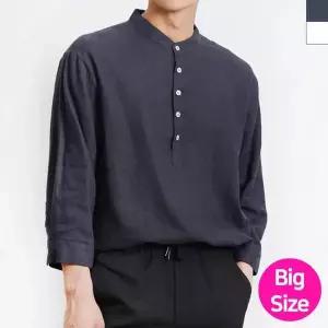 [RIZPICK]와이셔츠 빅사이즈 루즈 체크셔츠 남자남방 단가라