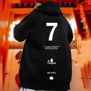 [RIZPICK]데일리 남성 따뜻한 루즈핏 프린팅 기모 후드 티셔츠 봄티셔츠