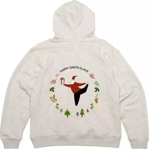[RIZPICK]기모후드집업 뒷면 산타할아버지 트리 선물 옷 프린팅