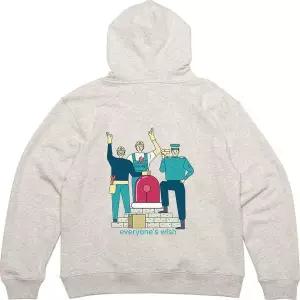 [RIZPICK]기모후드집업 뒷면 안전제일 최우선가치 그림 프린팅