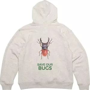 [RIZPICK]기모후드집업 뒷면 곤충이 멸종되지 않게 그림 프린팅