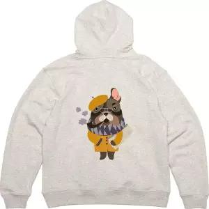 [RIZPICK]기모후드집업 뒷면 탐정 화가 파이프담배 그림 프린팅