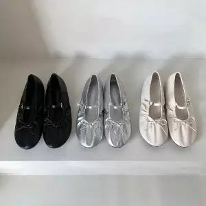 |CSS7F10|여성 봄 소풍 스타일 리본 장식 셔링 메리제인 가죽 플랫슈즈