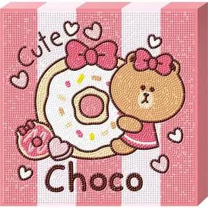 [RIZPICK]TBZ 라인프렌즈 도넛 초코 (캔버스) 보석십자수 25x25
