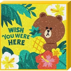 [RIZPICK]TBZ 라인프렌즈 알로하 브라운 (캔버스) 보석십자수 25x25