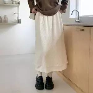 여자 레이스 이중 레이어드 밴딩 롱 스커트