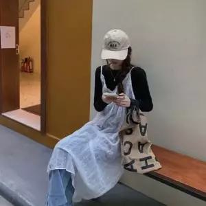 가디건 셔츠 롱나시 레이어드룩 시스루뷔스티에