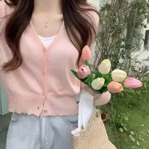 여름 브이넥 가디건 5컬러 얇은 시스루