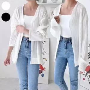 여름 플리츠 좋은 때 v넥 에어컨 걸치기 가디건 추울