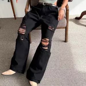 [옷자락]여자 스트릿 구제 무파진 와이드핏 버튼 로우 면바지