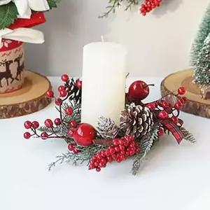 솔방울 열매 리스 캔들링 1P 크리스마스 소품 홀더 벽걸이조화장식