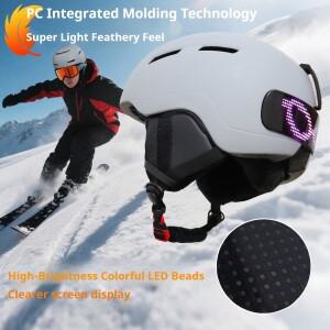 MOON 스마트 LED 스키 헬멧 성인용 앱 제어 겨울 스노보드 따뜻한 안티크래시 블루투스 지원 장비
