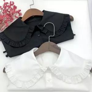 프릴 카라 이너카라 빅 넥케이프 면 빅카라 페이크 넥케이프 이너카라 레이어드카라