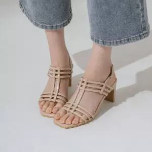 SOVO 랑쥬 스퀘어 스트랩샌들 7cm