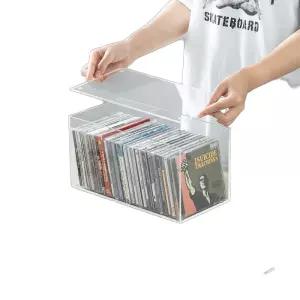 투명 아크릴 CD DVD 보관 케이스 씨디 수납 정리함 거치대