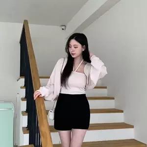 [옷자락]여자 스판 다트 3부 스판 팬츠