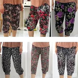 몸빼바지 7부 밴딩 바지 엄마 할머니 얇은 일바지 (HSJ-W5FE15E)