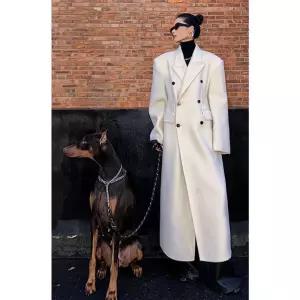 롱 맥시코트 스트레이트 여성 모던 가을 화이트 발목 겨울