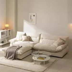 BIF보루네오 보루네오 클라우드 아쿠아텍스 패브릭 4인+스툴소파