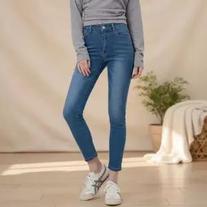 [하프클럽/]여성용 신축 하이웨스트 H라인 데님팬츠