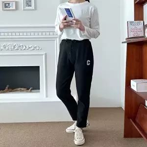 여자 데일리 배기핏 트레이닝 팬츠 밴딩 세미 바지 (HSJ-WEF020D)