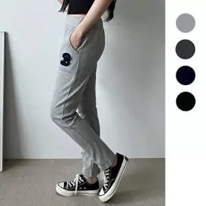 여성 슬림핏 와펜B 세미 배기 팬츠 트레이닝 바지 (HSJ-WBD85CC)