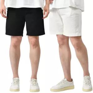 국내생산 남자 여름 면 린넨 밴딩 반바지 하프 팬츠 캐주얼 2컬러 HC4000