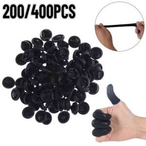 200/400PCS 블랙 핑거 코트 방진 미끄럼 방지 범용 내구성 일회용 손가락 끝 청소 보호 도구