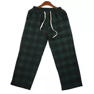 여성 체크무늬 일자 트레이닝바지 겨울 통바지 울함유 (HSJ-WDD0653)