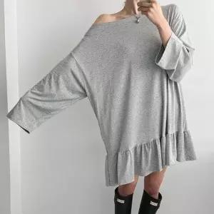 KSO5A4B여성 프릴 오프숄더 미디 원피스 빅사이즈 아방핏