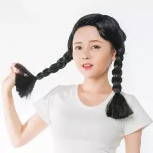 TBZ 간편착용 복고여학생 파티소품 가발 통가발 패션가발