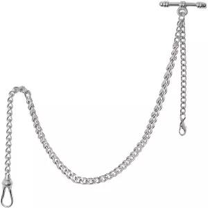 Kchss 포켓 시계 체인 더블 앨버트 T-바 컴퍼스 러더/트리 펜던트 포함