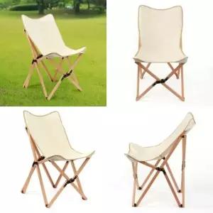 ( )접이식 캠핑의자 52x83cm 아이보리 바베큐체어 접이식야외의자 파라솔캠핑의자