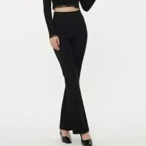 [하프클럽/]여성 고무줄 나팔 사무실룩 일상 코지 슬랙스